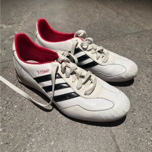 Adidas White and Black Sneakers with Red Accents